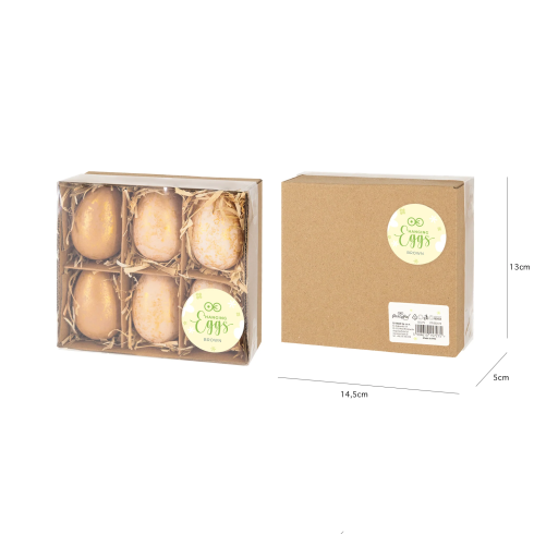 Veľkonočné závesné dekorácie vajíčka béžové zlaté 6 ks