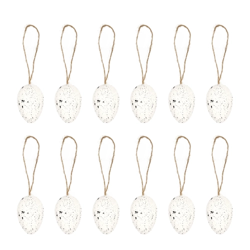 Velikonoční závěsné dekorace vajíčka bílé 12 ks