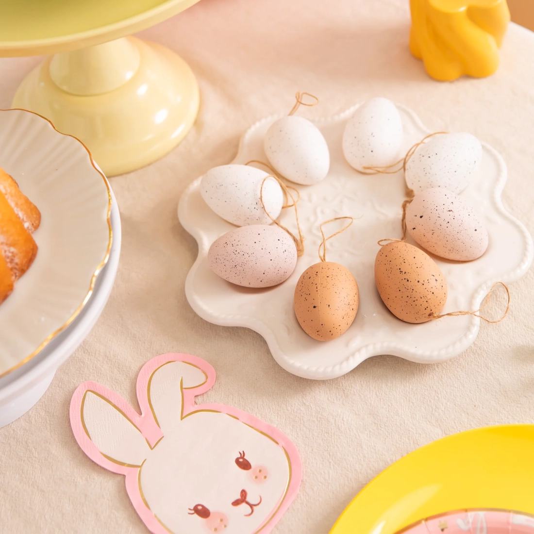 Decorațiuni de Paște agățate, ouă maro, 6 buc.