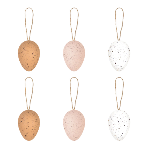Veľkonočné závesné dekorácie vajíčka hnedé 6 ks