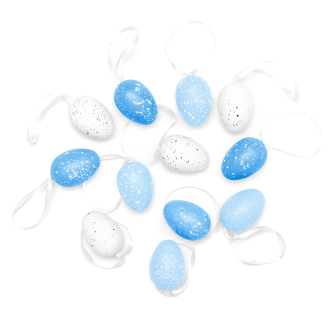 Veľkonočné závesné dekorácie vajíčka modré 12 ks