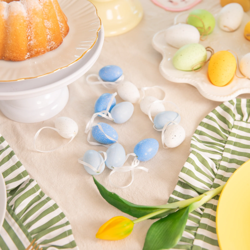 Veľkonočné závesné dekorácie vajíčka modré 12 ks
