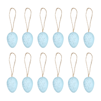 Veľkonočné závesné dekorácie vajíčka modré 12 ks