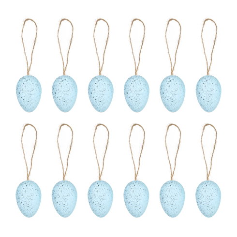 Veľkonočné závesné dekorácie vajíčka modré 12 ks