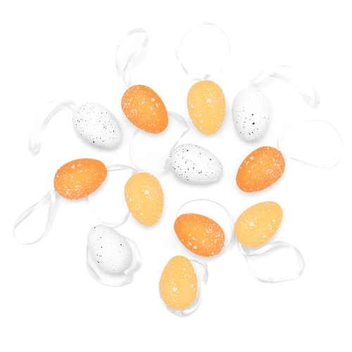 Decorațiuni de Paște suspendate, ouă portocalii, set 12 buc.