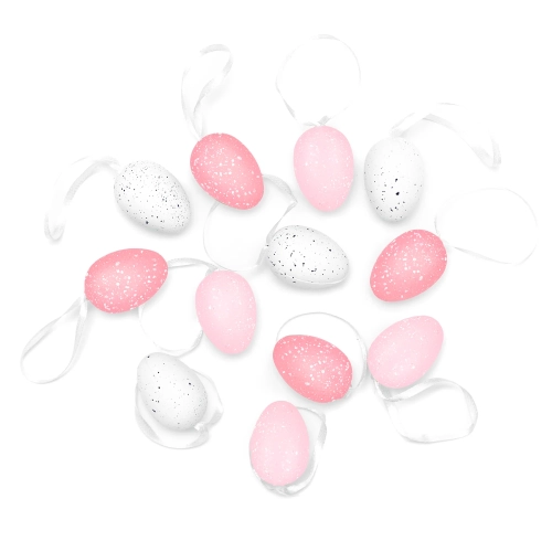 Decorațiuni de Paște pentru agățat, ouă roz, set 12 buc