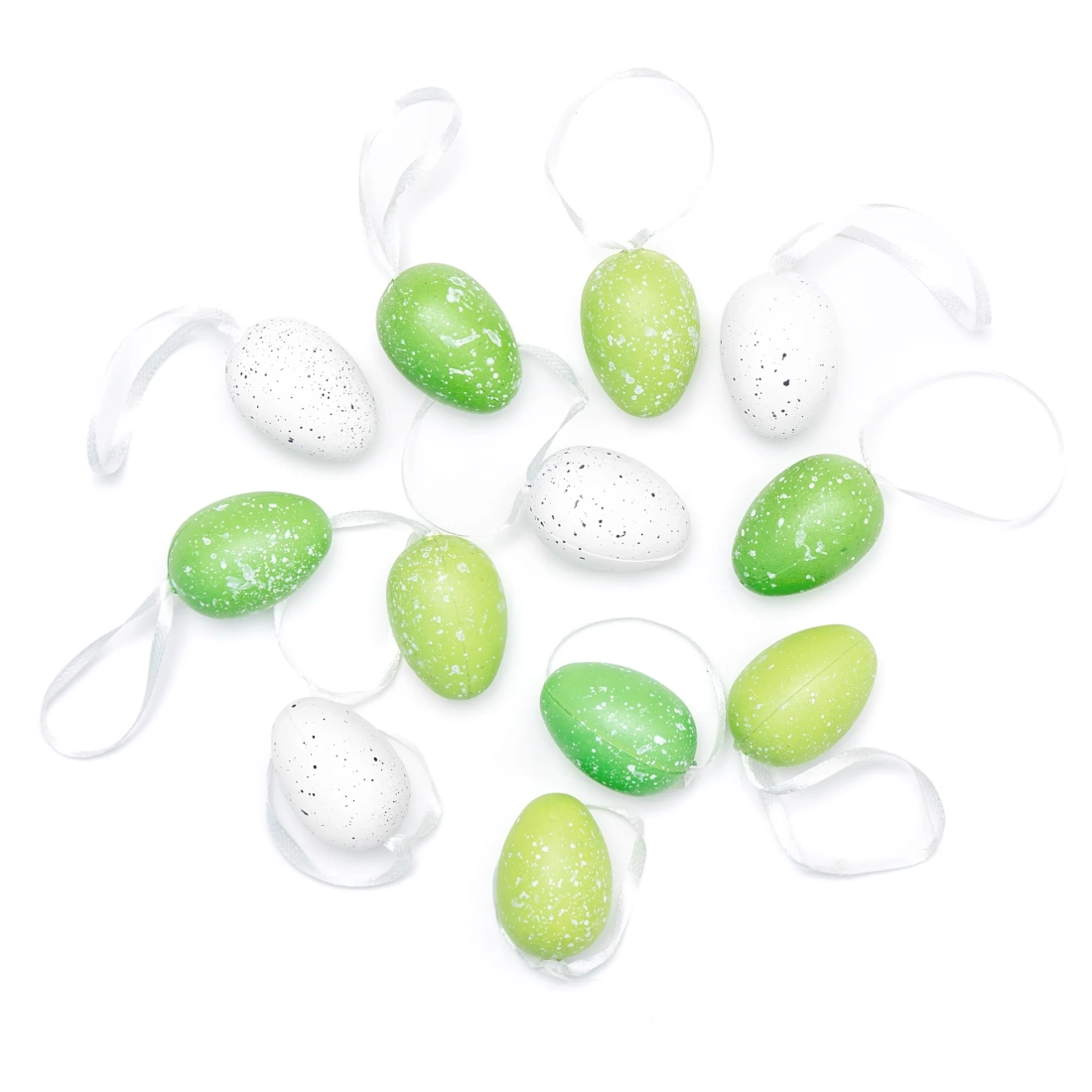 Decorațiuni de Paște suspendate ouă verzi, set 12 buc.