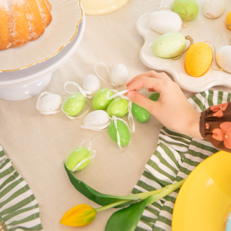 Veľkonočné závesné dekorácie vajíčka zelené 12 ks