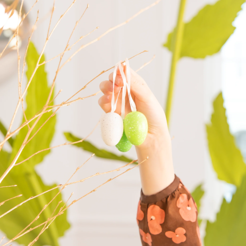 Veľkonočné závesné dekorácie vajíčka zelené 12 ks