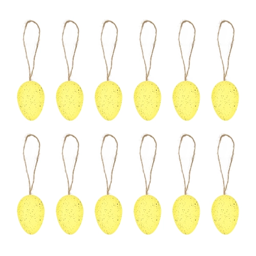 Decorațiuni de Paște atârnate, ouă galbene, 12 buc.