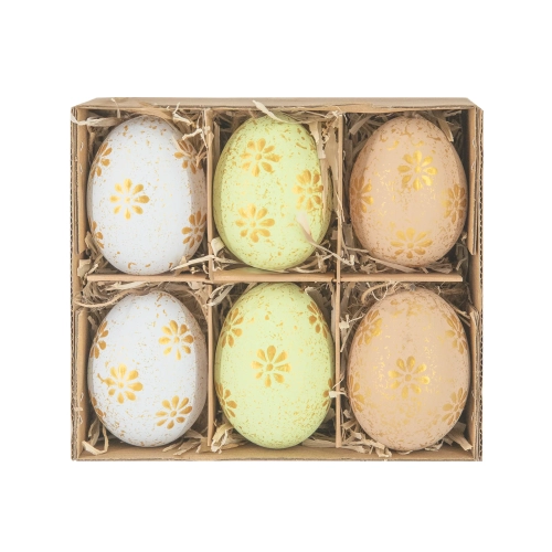 Velikonoční závěsné dekorace, vypouklá vajíčka, 6 ks