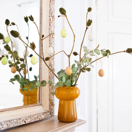 Velikonoční závěsné dekorace, vypouklá vajíčka, 6 ks