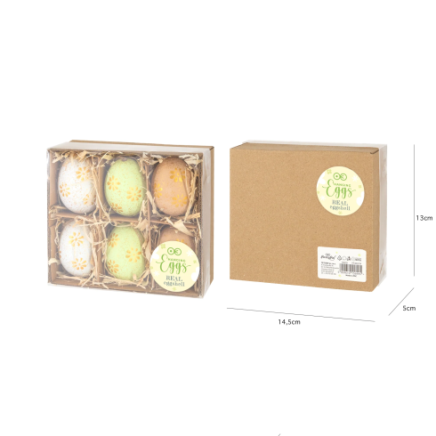 Veľkonočné závesné dekorácie vyduté vajíčka 6 ks