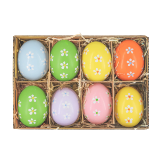 Veľkonočné závesné dekorácie z vajíčkovej škrupiny mix 8 ks