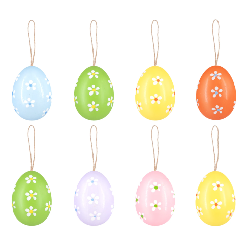 Veľkonočné závesné dekorácie z vajíčkovej škrupiny mix 8 ks