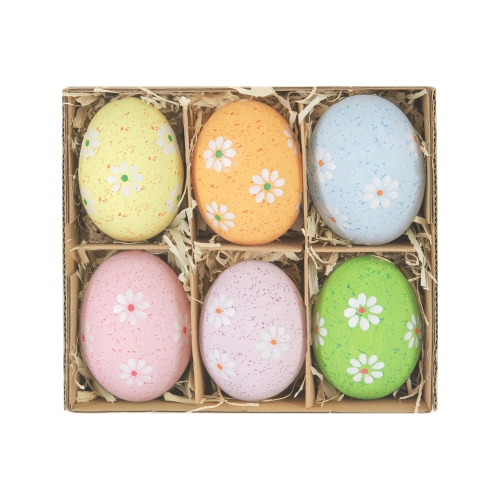 Velikonoční závěsné dekorace z vajíček, mix barev, 6 ks