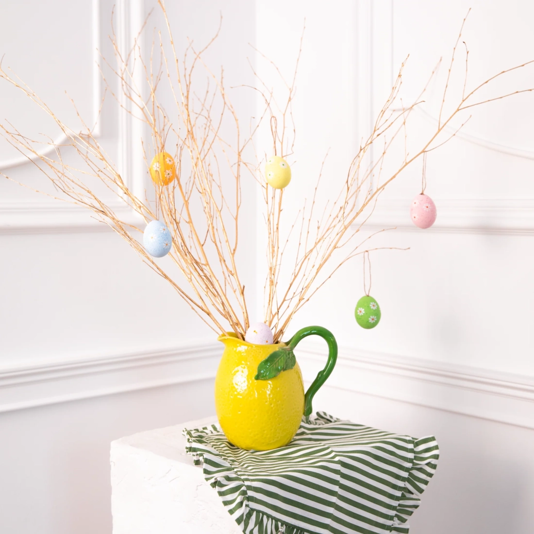 Decorațiuni de Paște suspendate din ouă, mix de culori, 6 buc.