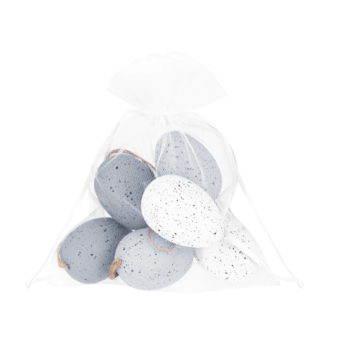 Veľkonočné závesné vajíčka 6 ks šedé