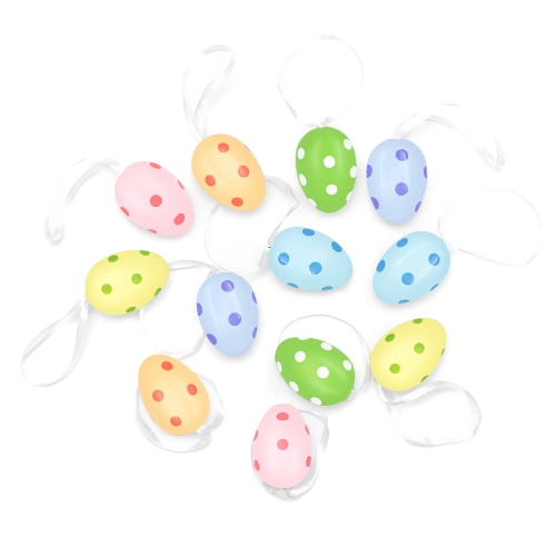 Velikonoční závěsná vajíčka dekorace mix barev 12 ks