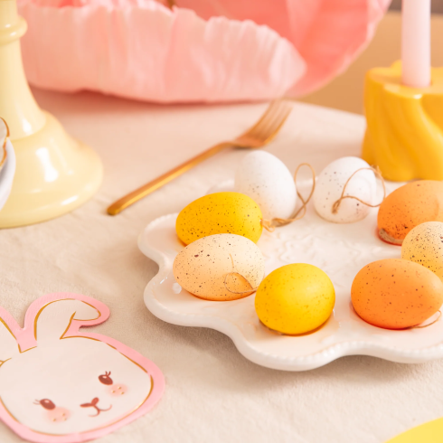 Veľkonočné závesné vajíčka plastové 6 ks oranžové