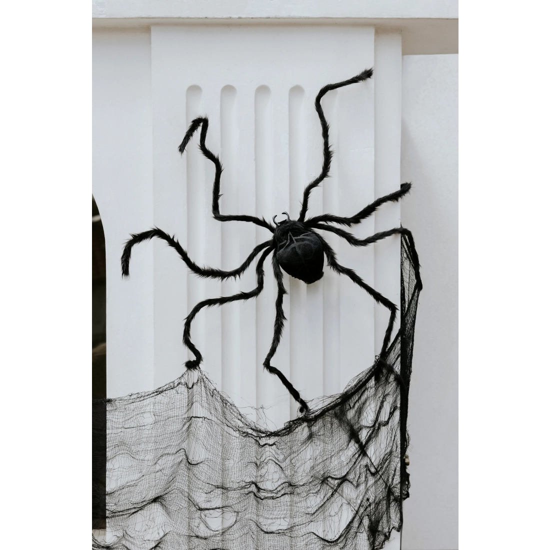 Păianjen mare negru, decorațiune 103x75 cm – pentru Halloween, interior și exterior