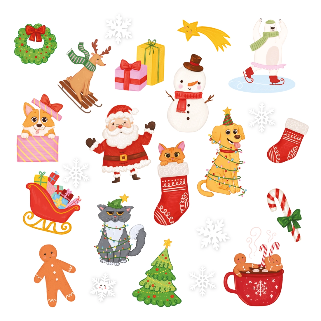 Karácsonyi ideiglenes tetoválások, lemosható testtetoválás 20 db