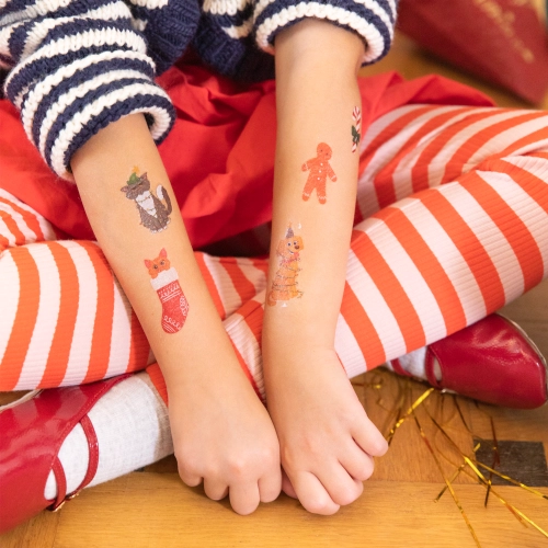 Tatuaje temporare de Crăciun, tatuaje lavabile pentru corp, set 20 buc