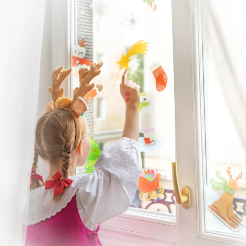 Set de stickere de Crăciun pentru ferestre și sticlă, mix