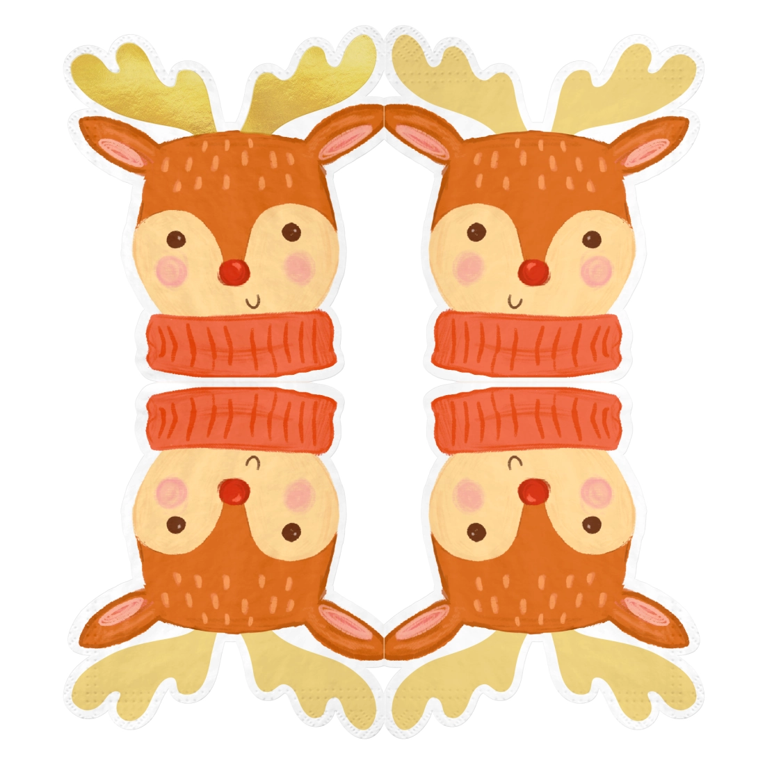 Karácsonyi papír szalvéták rénszarvassal, 10 db