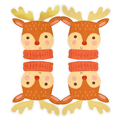 Șervețele de hârtie de Crăciun cu motiv ren, set 10 bucăți