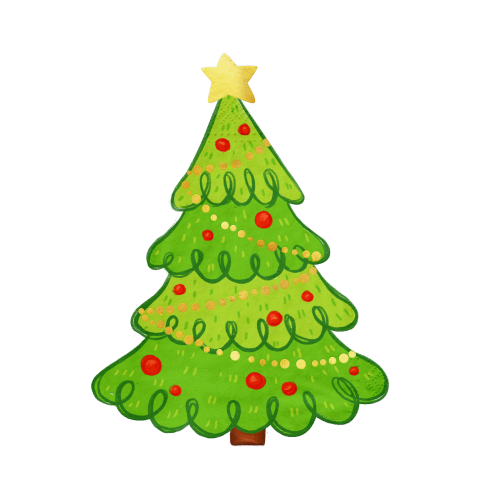 Karácsonyi papír szalvéta, fenyőfa mintás, 10 db