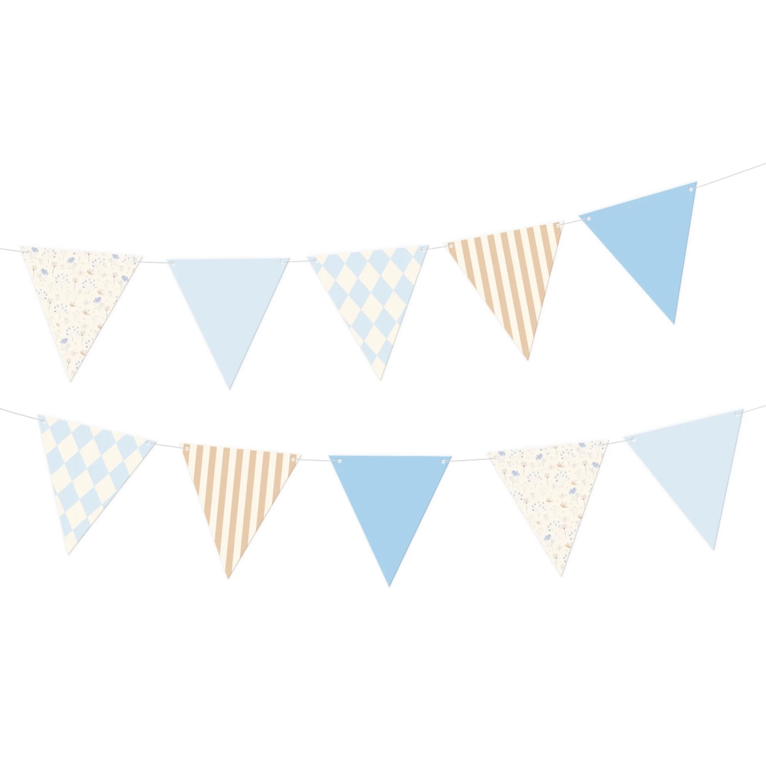 Baby zászló girland, világoskék, 190x17 cm