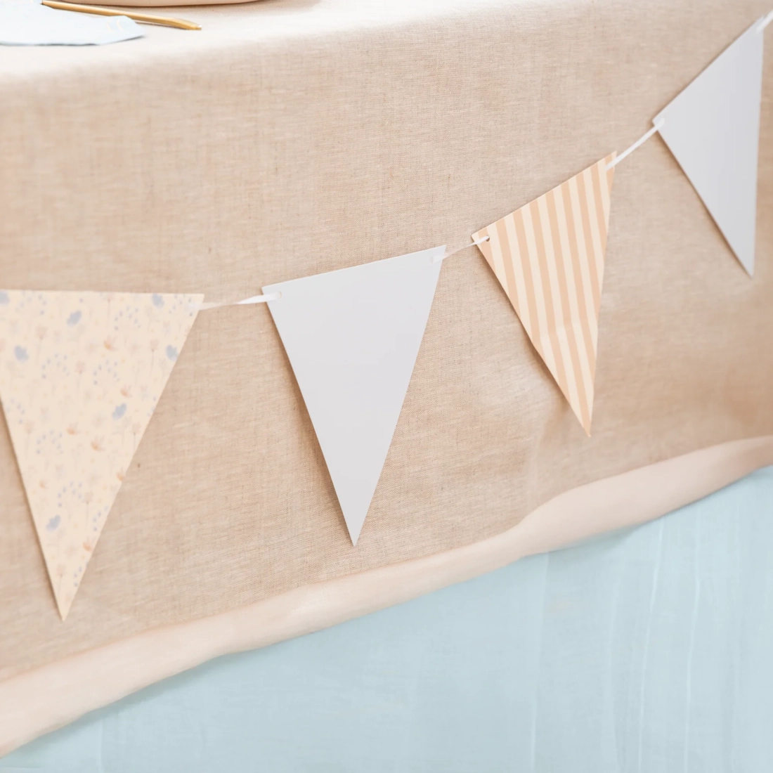 Baby zászló girland, világoskék, 190x17 cm