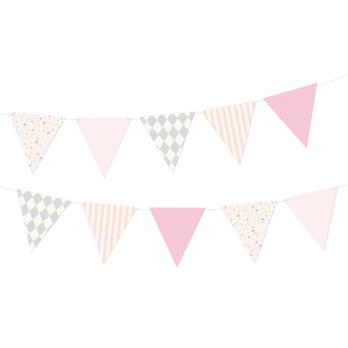 Zastavica girlanda Baby rožnata 190x17 cm