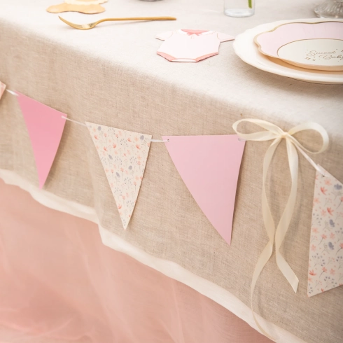 Zastavica girlanda Baby rožnata 190x17 cm