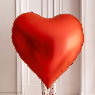 XXL červený fóliový balón Srdce 136 × 129 cm na nafukovanie vzduchom