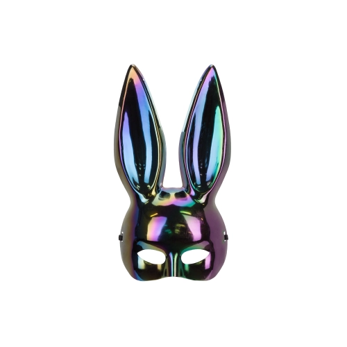 Zečja maska, dugino crna, sjajna, 16,5 × 34 cm, za karneval i party