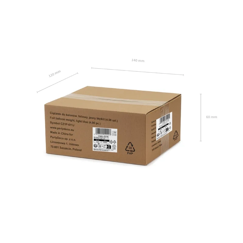 Fehér fóliás léggömbsúlyok 130 g, 7 cm (4 db)