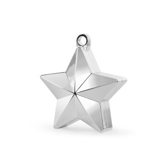 Závažie na balóny hviezda strieborná, plast 175 g, 10x11 cm