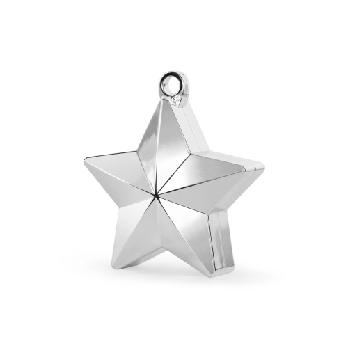 Stříbrné závaží na balónky ve tvaru hvězdy, plast, 175 g