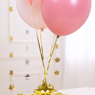 Utež za balone zvezda zlata 175 g, plastična 10×11 cm