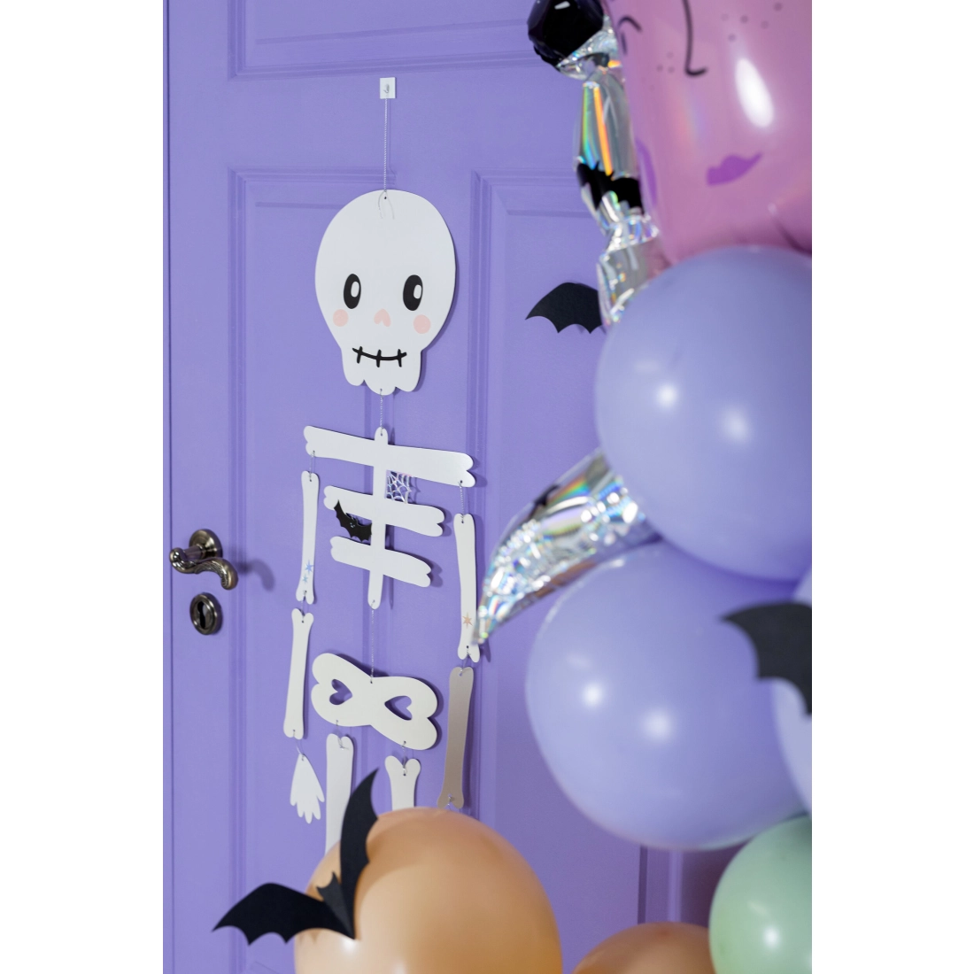 Decorazione sospesa scheletro 110 cm – colorata, kit da assemblare