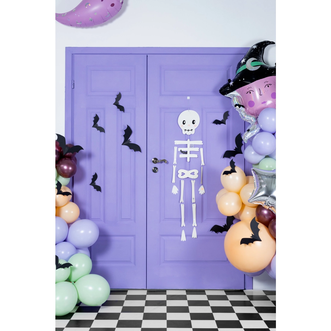 Decorazione sospesa scheletro 110 cm – colorata, kit da assemblare