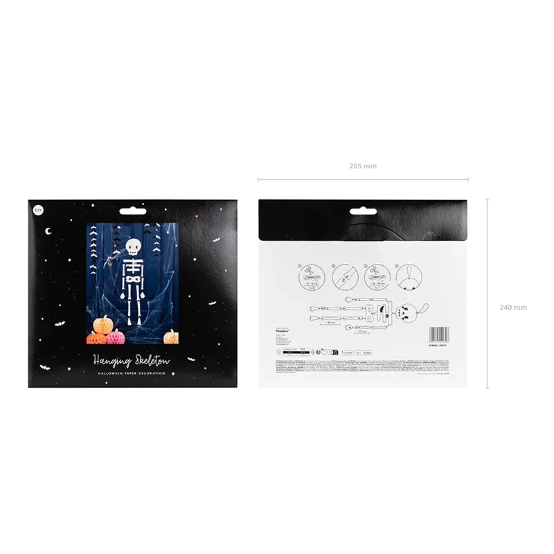 Decorazione sospesa scheletro 110 cm – colorata, kit da assemblare