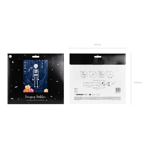 Viseča dekoracija okostje 110 cm – barvito, komplet za sestavljanje