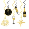 Závěsná dekorační spirála Happy New Year 6 ks