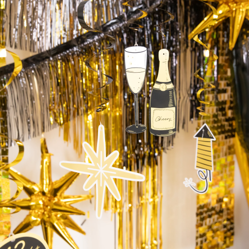 Závesná dekorácia špirály Happy New Year 6 ks