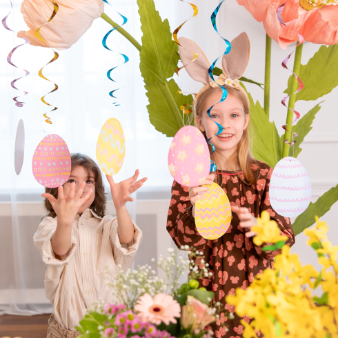 Závesná dekorácia špirály Veľká noc vajíčka 6 ks