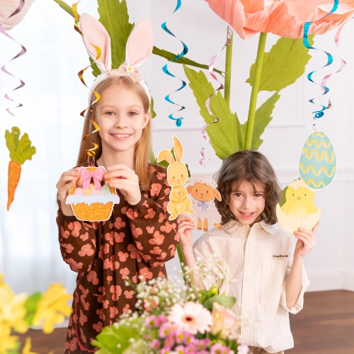 Závesná dekorácia wirujące špirály Veľká noc mix 6 ks