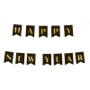 Závesná girlanda Happy New Year čierna 250 cm